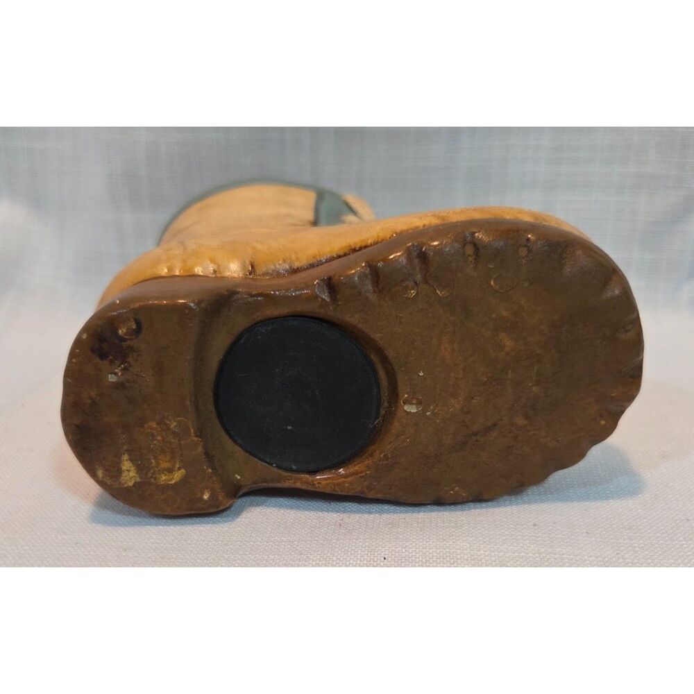 Vintage Rainy Day Savings Boot Coin Bank Ceramic Lace Up Shoe Bank